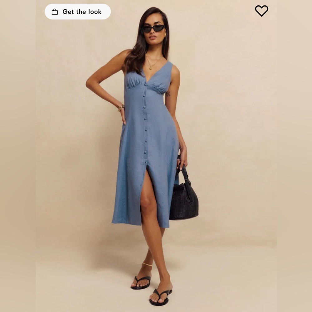 Reformation Sebastien dress blue cornflower NWOT